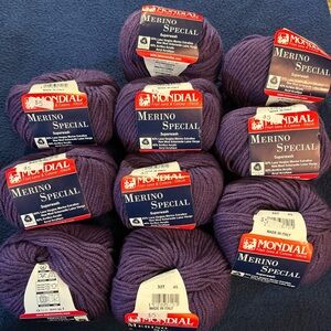 Mondial Merino Special Superwash Yarn, Purple, 10 Balls